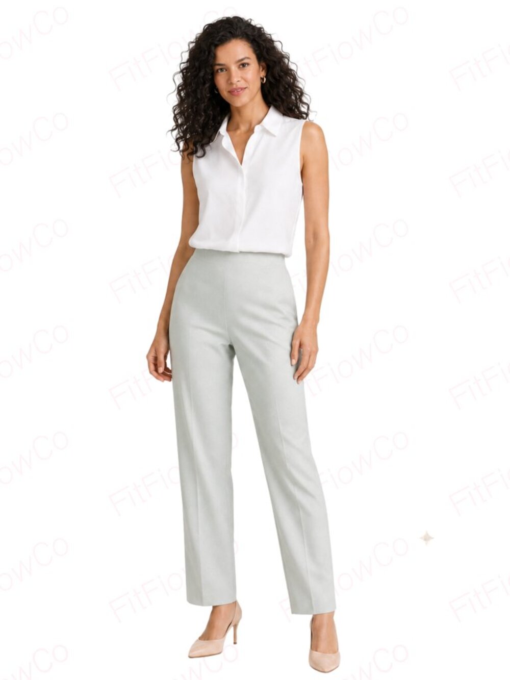 Carlisle Mint Green 100% Wool Side Zip Fully Lined Dress Pants Trousers Size 8